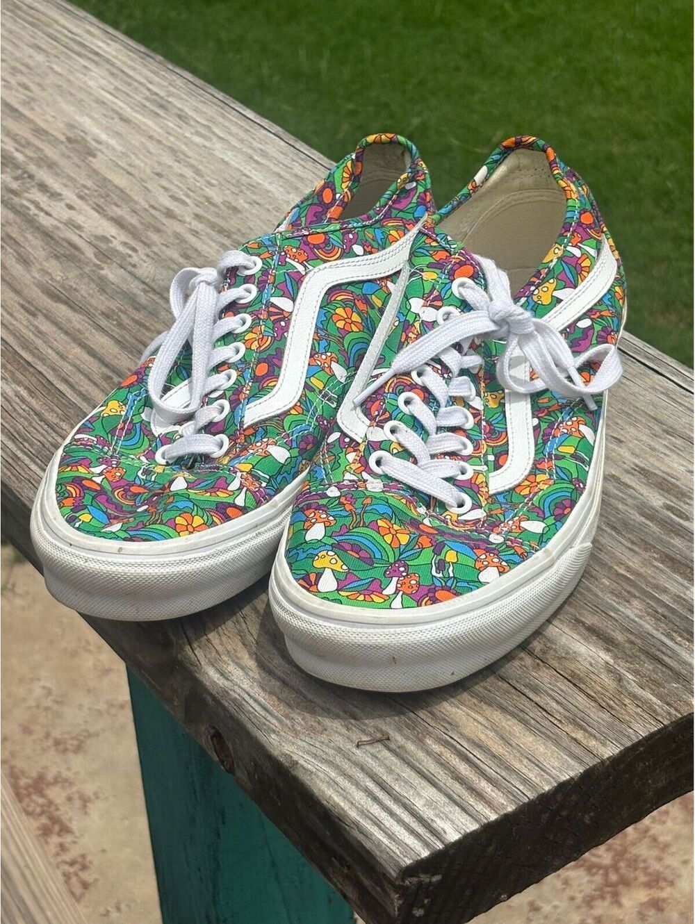 Vans Old Skool Tapered Mushroom Floral Shoes Womens Size 12 Mens 10.5